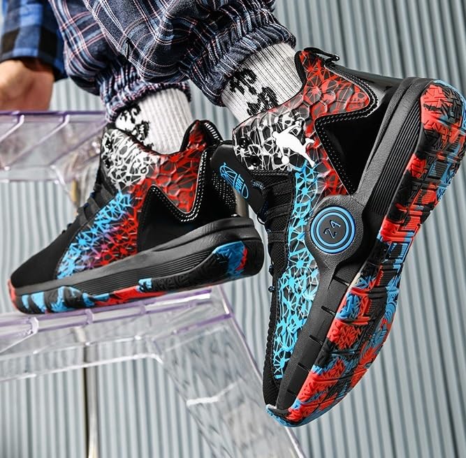 Zapatillas de Baloncesto Unisex con Malla Transpirable, Antideslizantes, Resistentes al Desgaste y con absorción de Impactos, Botas de Entrenamiento Deportivo de Moda.