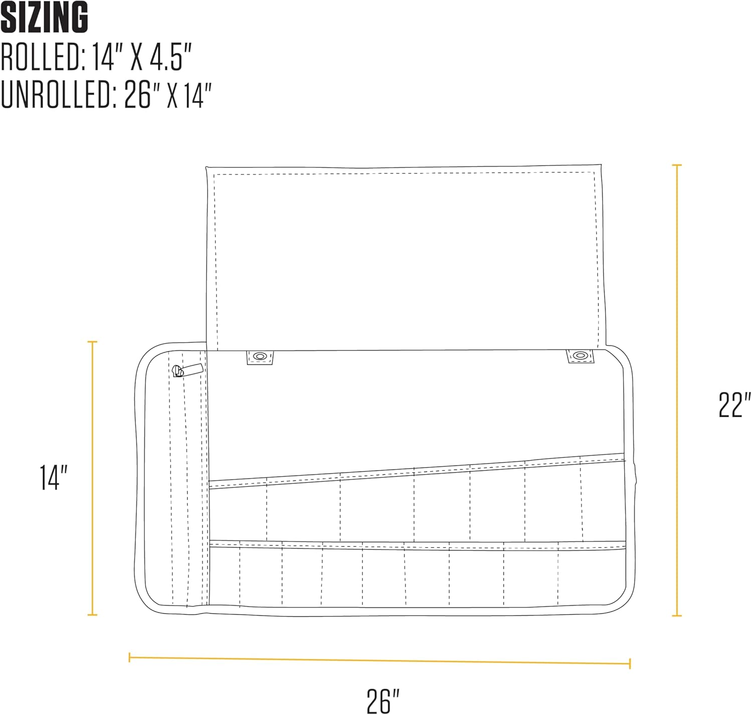 Carhartt Utility Roll Organizer, Durable, Water-Resistant Tool Roll, Black, 16 Pocket - Image 5