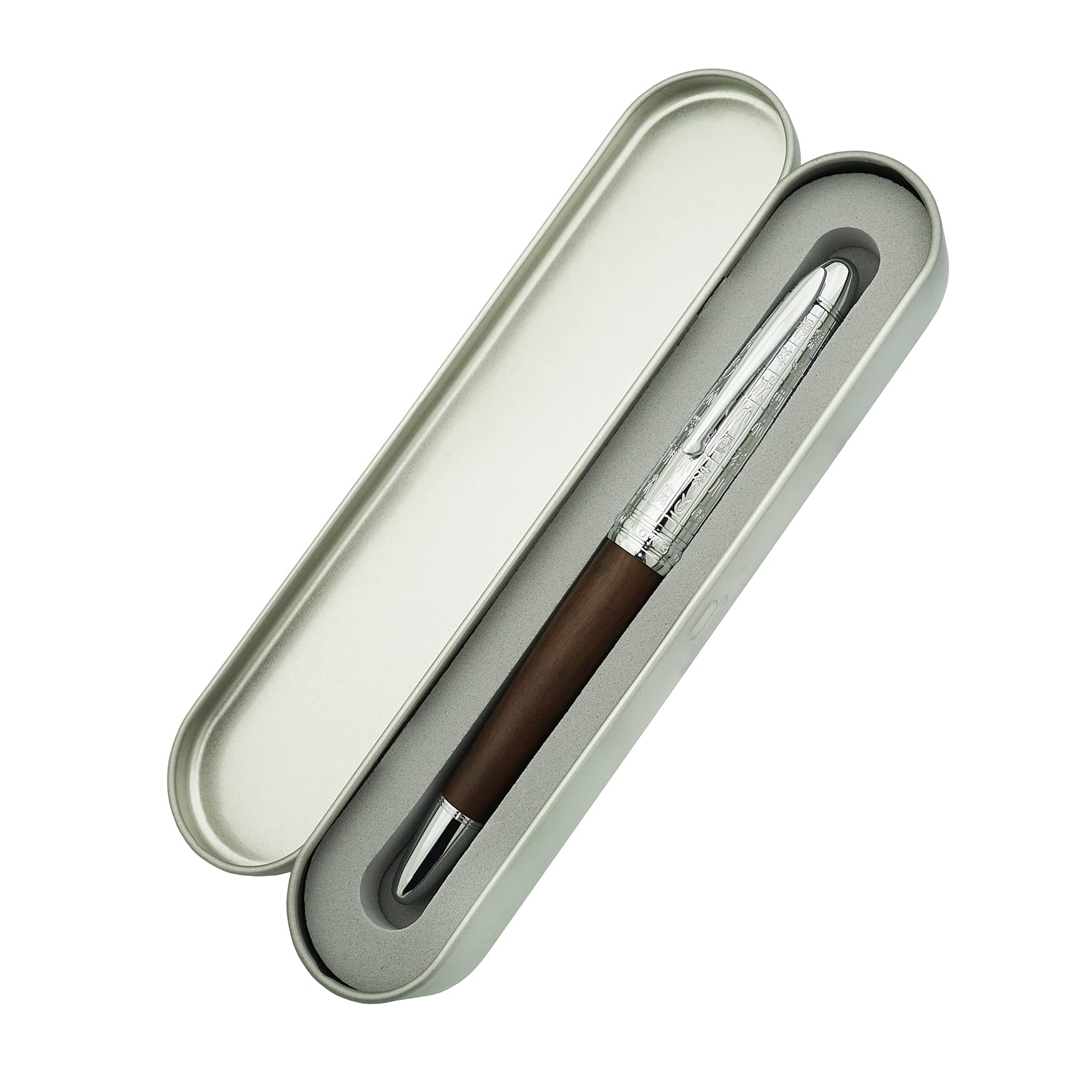 Hongdian Penna stilografica con pennino medio, design classico, set con converter e custodia in metallo, colore: blu scuro