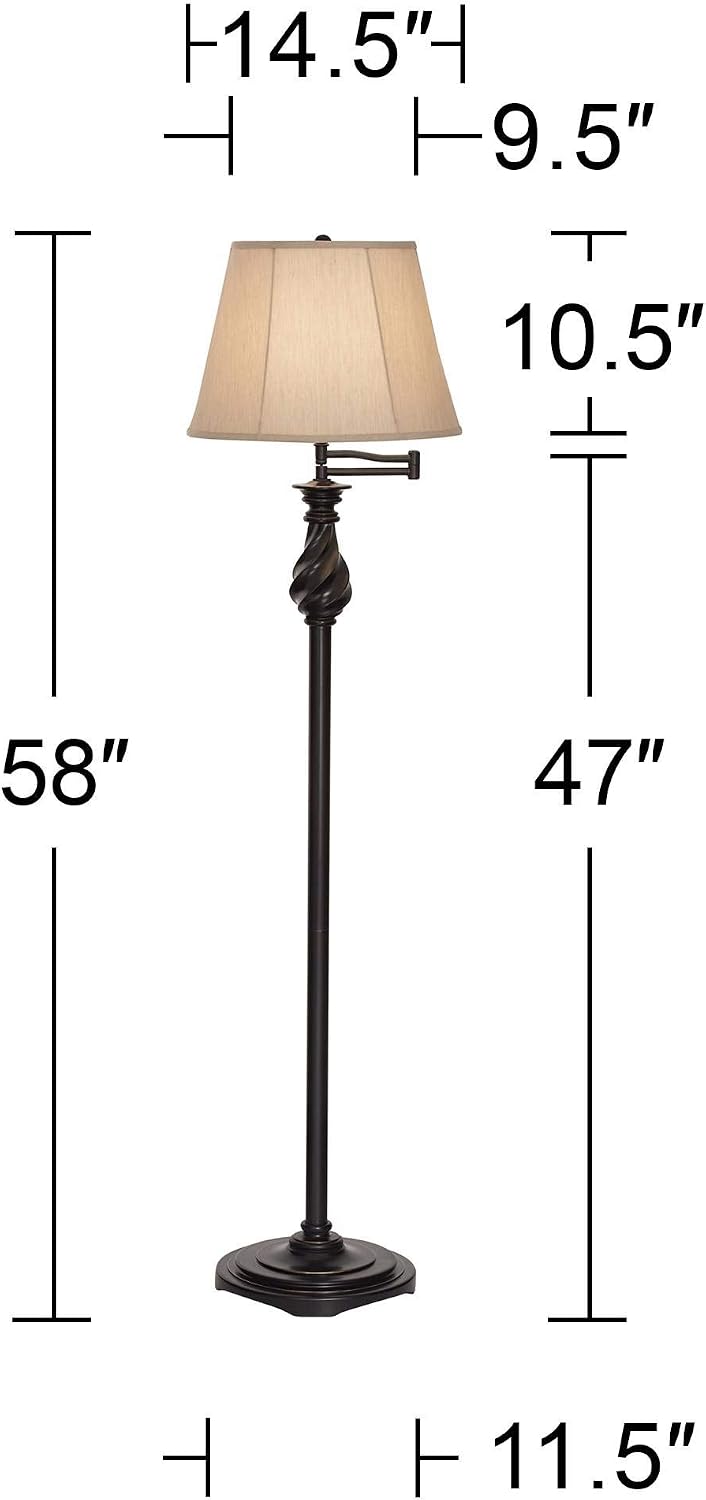 🔥 Hot Deals Traditional Adjustable Swing Arm Floor Lamp 58 Tall Painted Restoration Black Bronze Swirl Font Faux Silk Beige Drum Shade for Living Room Reading House Bedroom Family Home - Regency Hill Amazon Crazy 🔥 Deals Traditional Adjustable Swing Arm Floor Lamp 58 Tall Painted Restoration Black Bronze Swirl Font Faux Silk Beige Drum Shade for Living Room Reading House Bedroom Family Home - Regency Hill