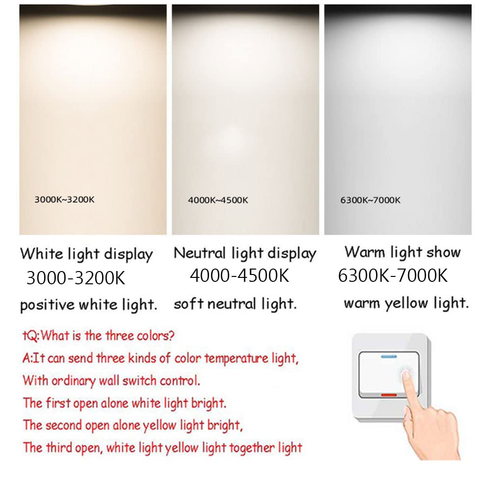 Nowoczesna lampa sufitowa LED, lekka, drewniana lampa trójkolorowa, bardzo cienka 2,3 cala, dekoracyjne oświetlenie sufitowe, wbudowana instalacja do salonu, sypialni,
