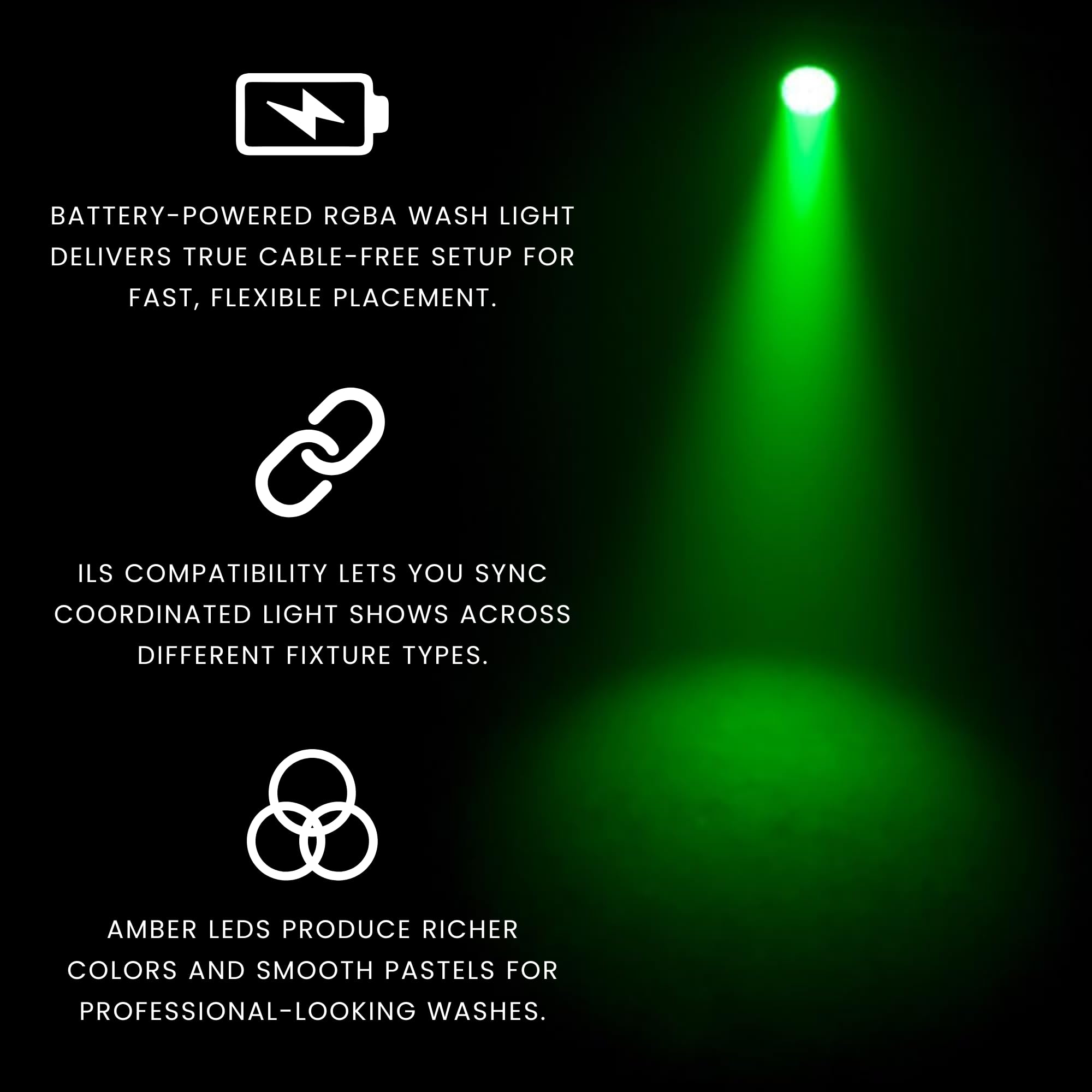 Amazon.com: CHAUVET DJ – EZPar 64 RGBA ILS Battery Operated LED