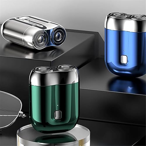 Miniatura 3 de Mini afeitadora eléctrica de doble cabeza, nueva afeitadora de bolsillo 2025, mini afeitadora USB para hombres, rasuradora de doble cabeza lavable,