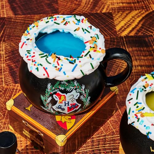 Image of HARRY POTTER Hot Chocolate Mug Gift Set, Includes 2 Color Changing Hot Chocolate Mixes, 2 House Sprinkles, and 2 Cauldron Mugs, Officially Licensed, HARRY POTTER Collection