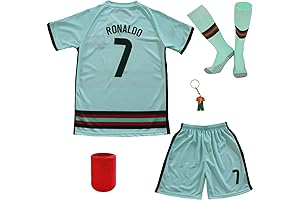 Ronaldo #7 Al Nassr Away Kids Soccer Jersey Set