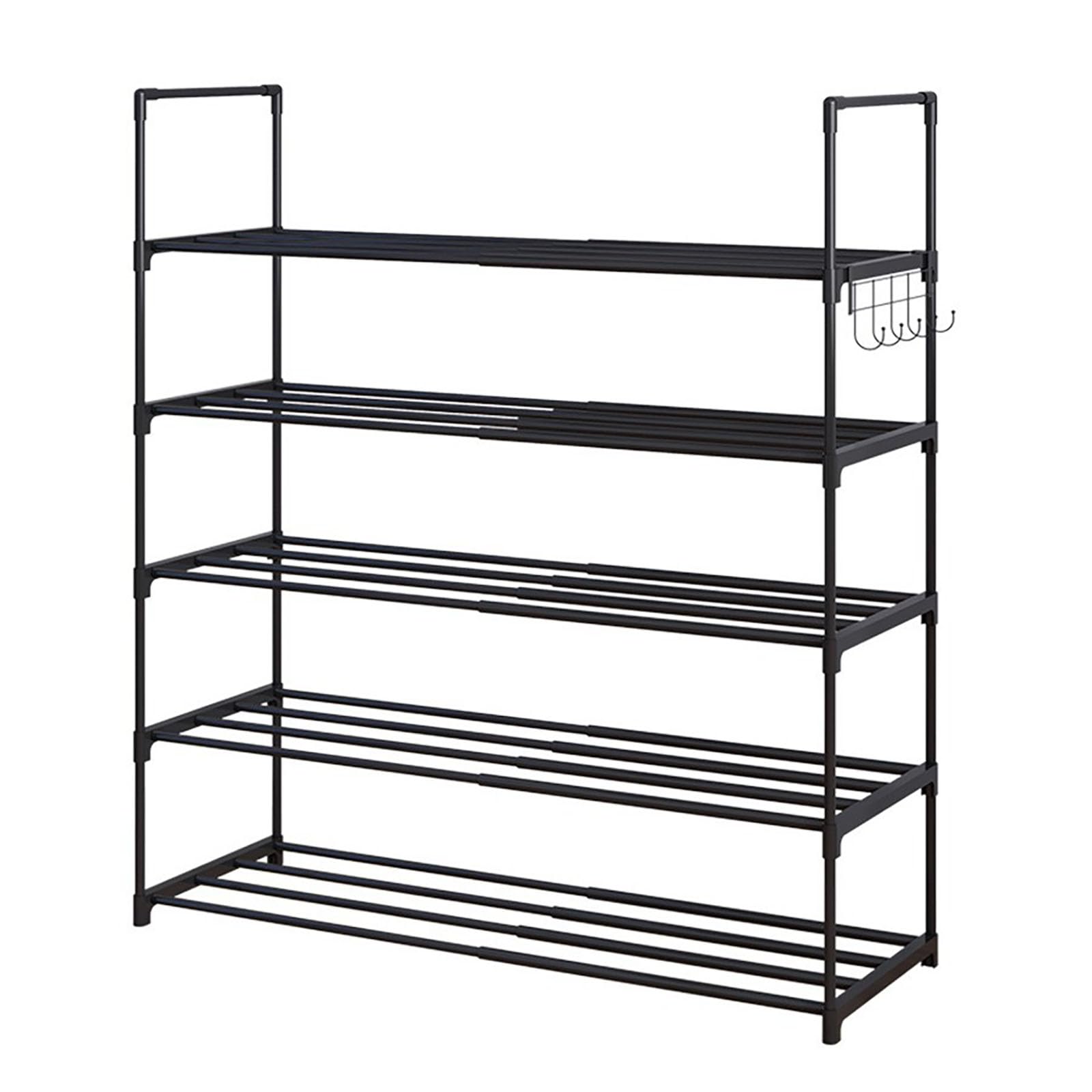 Zapatero escalable de 5 capas, 34.4 x 29.9 x 12 pulgadas, acero inoxidable, 6 zapatos, capacidad para zapatos, organizador de almacenamiento (5 capas)