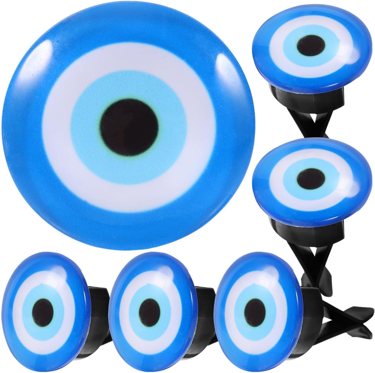 CALLARON 6Pcs Evil Eye Halloween Decorations Devil Eye Vent Clip Halloween Car Vent Clips Creative Car Interiop Decor Evil Eye Air Outlet Clips Car Glass Pendant Clips