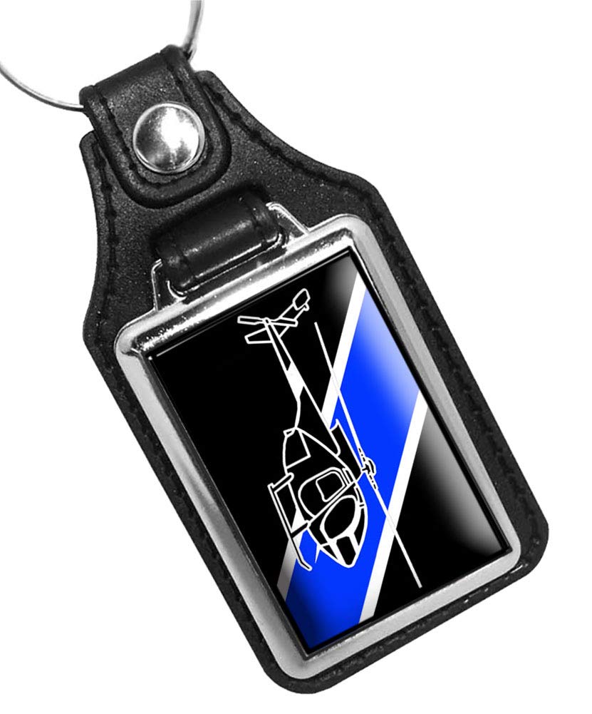 Brotherhood Thin Blue Line Police Aviation Helicopter Unit Keychain Key Holder Key Ring For Men Heavy Duty Car Keyring For Men and Women