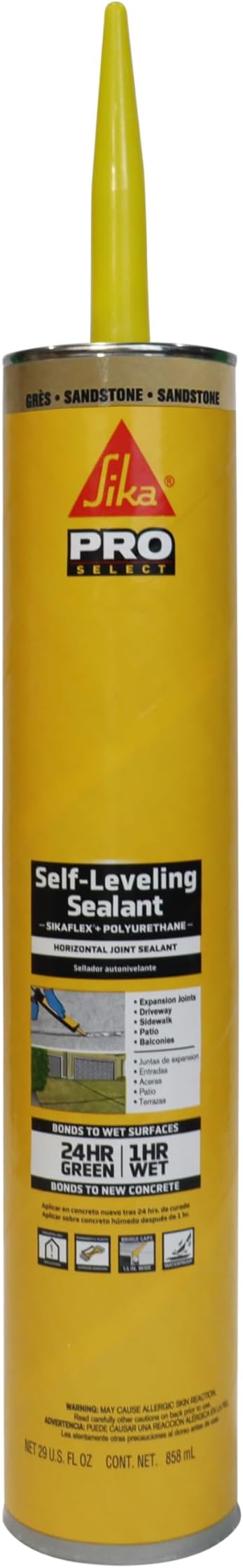 Sikaflex Self Leveling Sealant, Sandstone, 29 fl oz fL, Polyurethane, Sealing Horizontal Expansion Joints in Concrete, Accelerated Curing, Self-Leveling, Durable