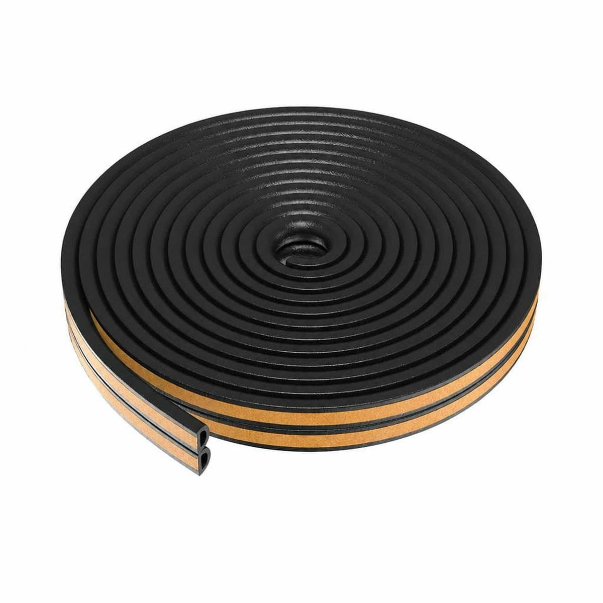 5m/10m Door Seal Strip Self-Adhesive Draft Stopper Tape Window Weather Stripping Insulation Noise Rubber Sealing Strip-D black-5M (16.4ft)