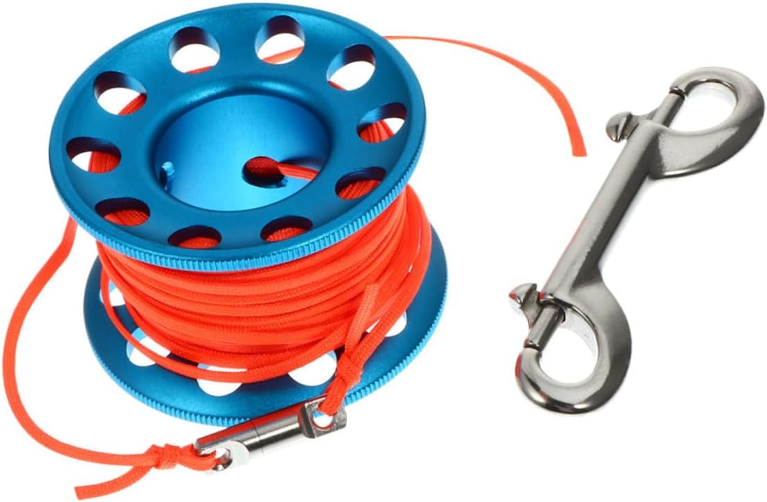 BESTonZON 1 Set Snorkeling Finger Reel Spool with Snap Clip Durable Diving Tool for Underwater Safety Essential Diving Accessory