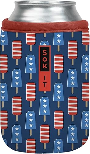Sok It Can Sok Funda aislante de neopreno reutilizable para latas de soda, pop, cerveza, seltzer (paletas patriĂłticas, funda de lata de 12 onzas) Sok It Can Sok Funda aislante de neopreno reutilizable para latas de soda, pop, cerveza, seltzer (paletas patriĂłticas, funda de lata de 12 onzas)