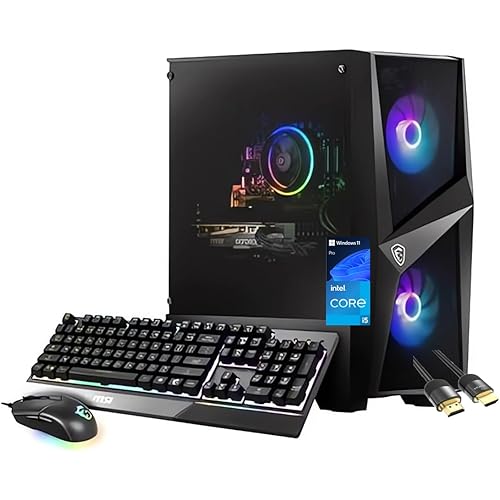 MSI Codex R Gaming Desktop, 13th Gen Intel 10-Core i5-13400F, GeForce RTX 4060 8GB, 16GB DDR5, 1TB PCIe SSD + 1TB HDD, WiFi 6E, Bluetooth, RJ45, USB-C, HDMI/DP, Keyboard & Mouse, PDG HDMI, Win 11 Pro