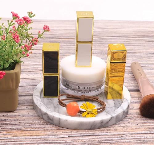 Miniatura 3 de Bandeja decorativa circular de piedra de mármol para mostrador, tocador, mesita de noche o escritorio, diámetro de 5-12 pulgadas