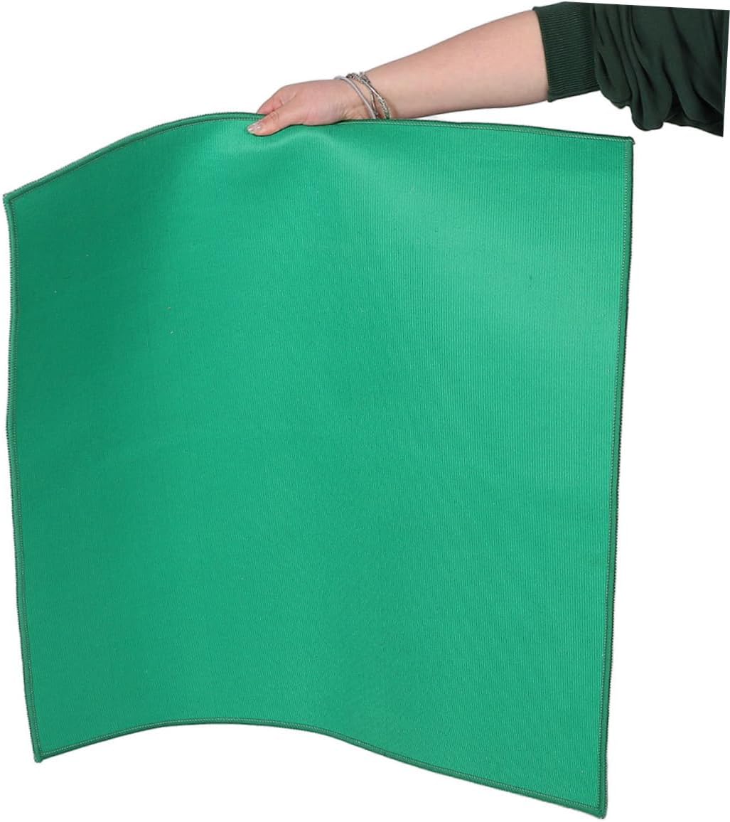 VICASKY 2pcs Mahjong Table Mat Slip Noise Reducing Square Cover for Board Games Card Games Thick Green Tablecloth for Family Gatherings