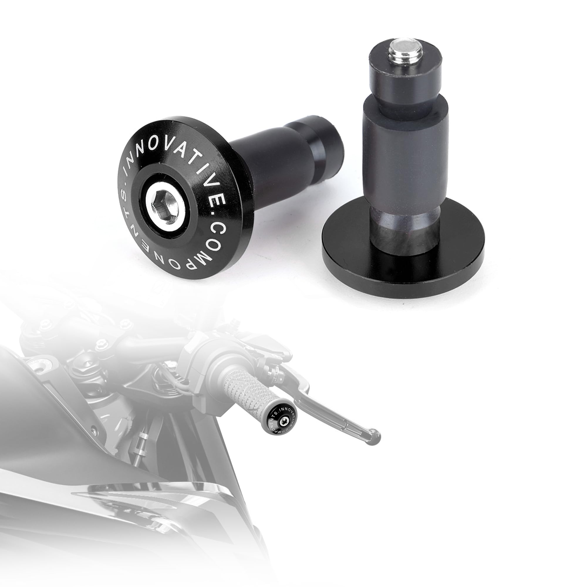 Goldfie - Tapón para manillar de motocicleta de 7/8 pulgadas, antivibración, silencioso, para Yamaha Kawasaki Honda KTM