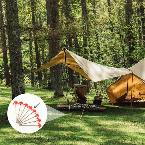 12x Zeltheringe, Drehbare Zeltheringe mit Gewinde, Schraubheringe Mit Steckschlüssel, Heringe Camping für Verschiedene Campingumgebungen, Zeltpflöcke ideal für harten Boden, Wald, Wiesen, Felsen – Bild 6