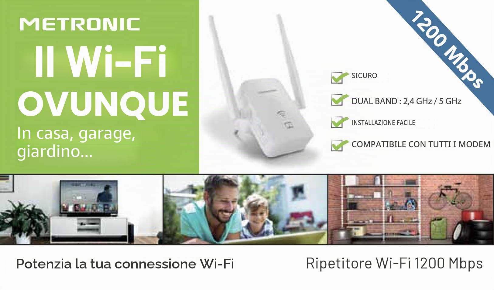Metronic Ripetitore WiFi 1200 495439