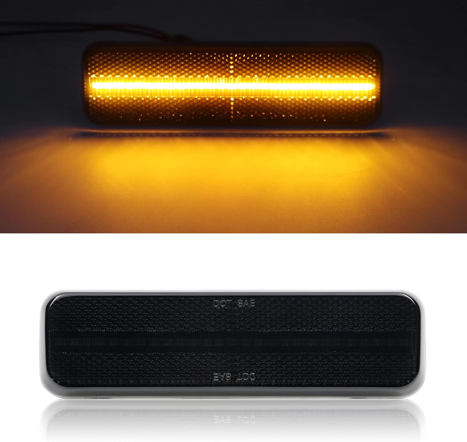 LED Side Marker Lamp Replacement for W100 1981-1989, W150/ W250/ W350/ D150/ D250/ D350/ Ramcharger 1981-1993, Front Smoked Lens Side Parking Position Lights Kit Replace OE 3587436, CH2550101