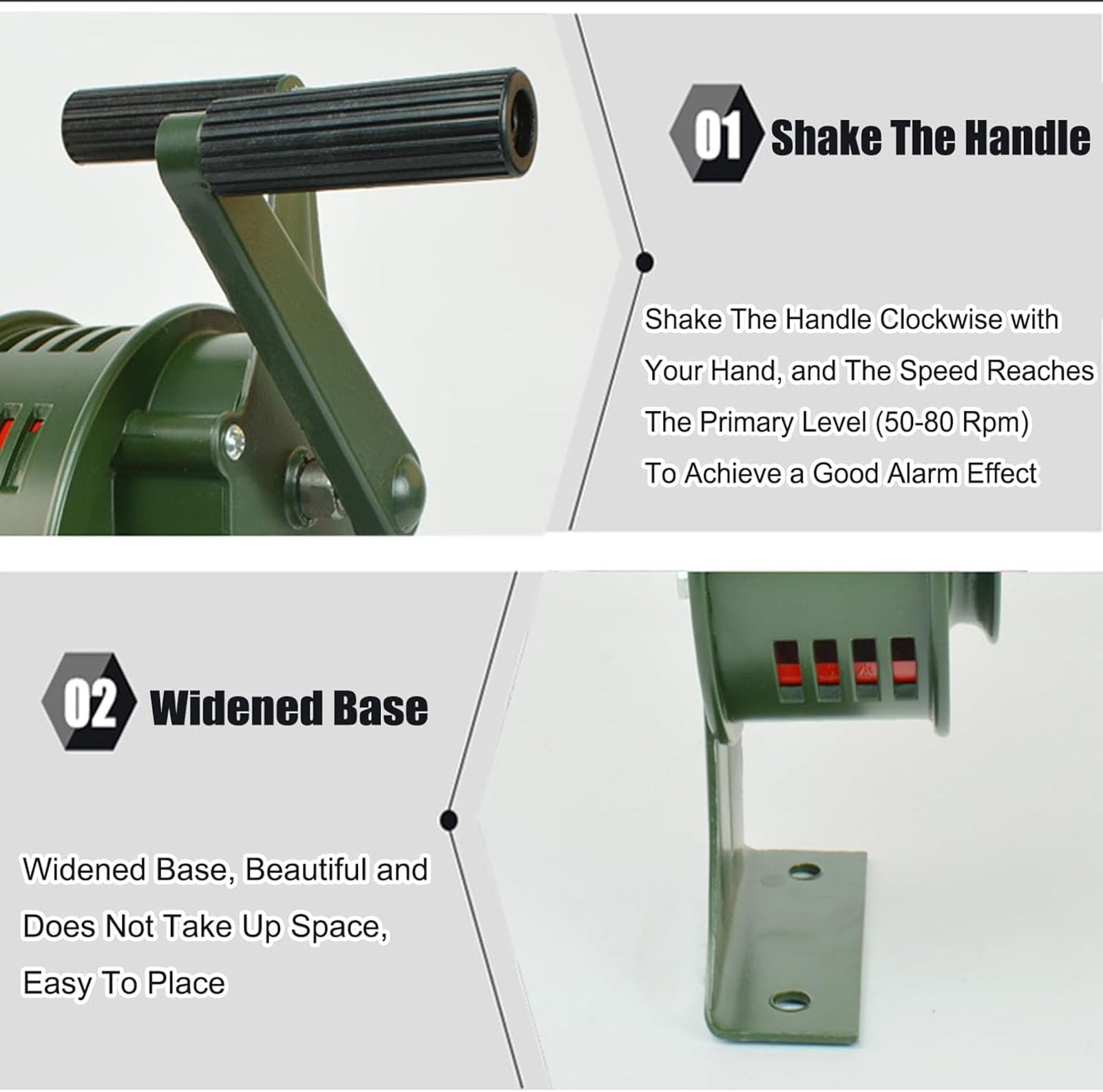 Amazon.co.jp: 手回しサイレンホーン、120dB手動手持ち操作空襲