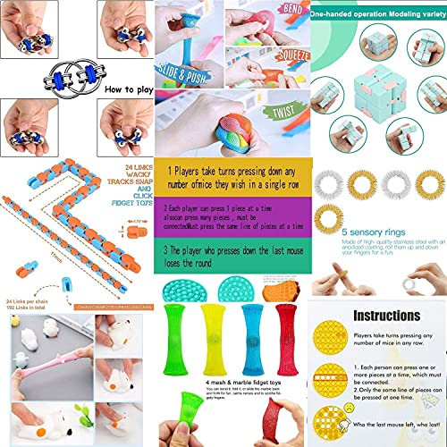 Multi-Item Fidget Pack, Fidget Toy Pack Set, Pop Bubble Cheap Sensory Fidget Pack Stress Relief Toys With Simple Fidget Toys Set For Kids Adult (Fidget Pack #2) #TOP6