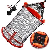 Dovesun Floating Fishing Basket, Collapsible Fishing Net Portable Coated Nylon Net Fishing Bait Stor