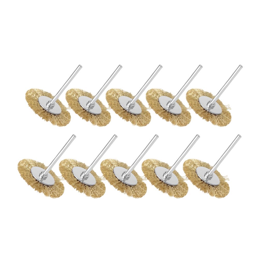 30/50PCS Zagięte mosiężne szczotki tarczowe druciane szczotki do akcesoriów obrotowych narzędzia polerujące do szlifierki obrotowej, 50PCS