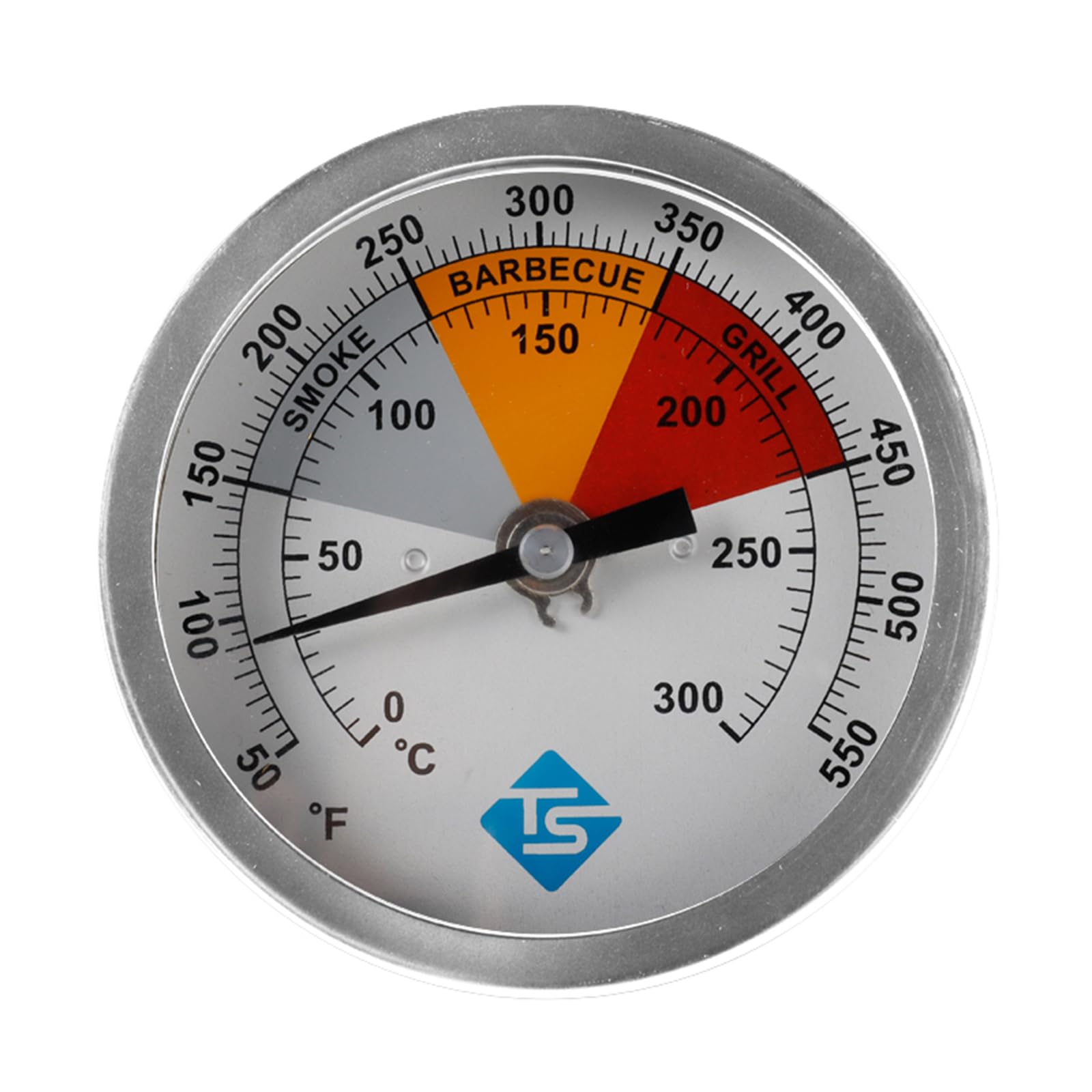 83mm Diameter Round Dials Oven Thermometers 0-300℃ / 50-550℉ 1 / 2NPT Thread Stainless Steel Temperature Meter Gauge Bimetal Thermometers