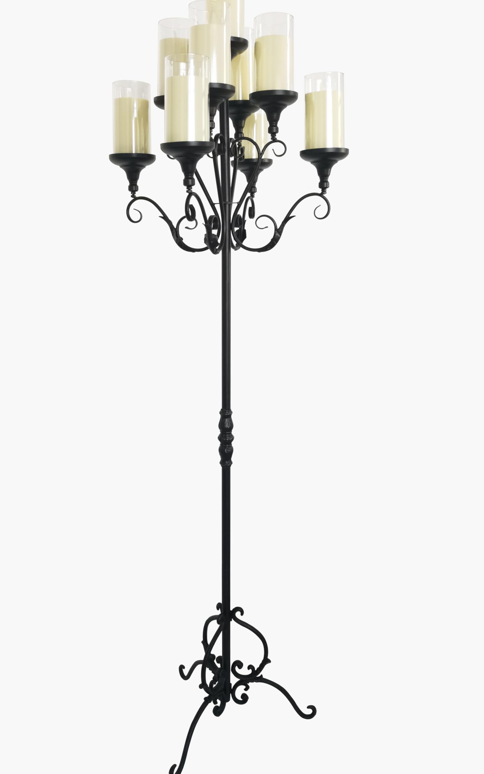 Metal Tall Floor Candelabra - 9 Arm Candle Stand - Wedding Centerpiece