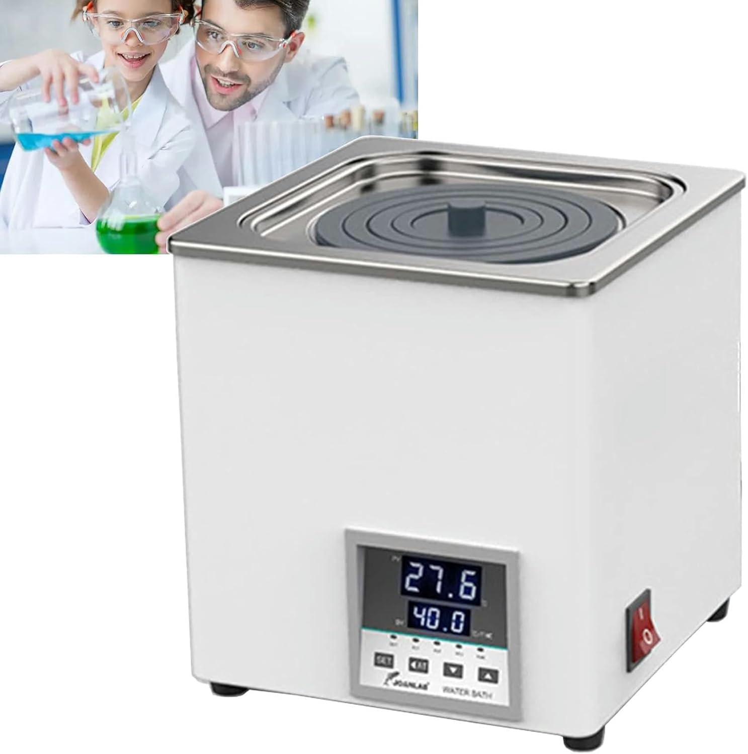 AMNOOL Single Hole Digital Constant Temperature Laboratory Water Bath, Used for Experiments, Laboratory Water Bath with Optional Open Electronic Digital Screen, Temperature Range