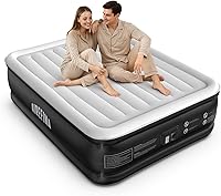 Vista 1 de Airefina Colchón de aire Queen con bomba integrada, colchón inflable de superficie mejorada para uso temporal para invitados del hogar, colchón