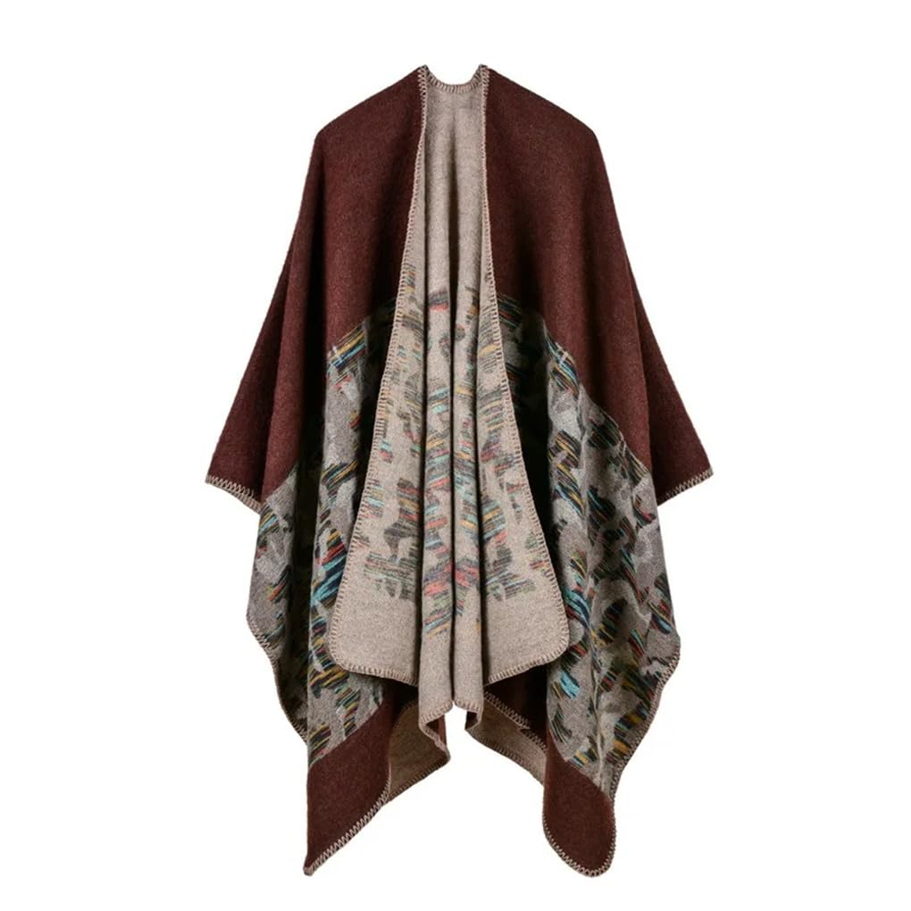 Dninmim Cape en tricot pour femme - Ponchos - Automne et hiver - Confortable - Épaissie