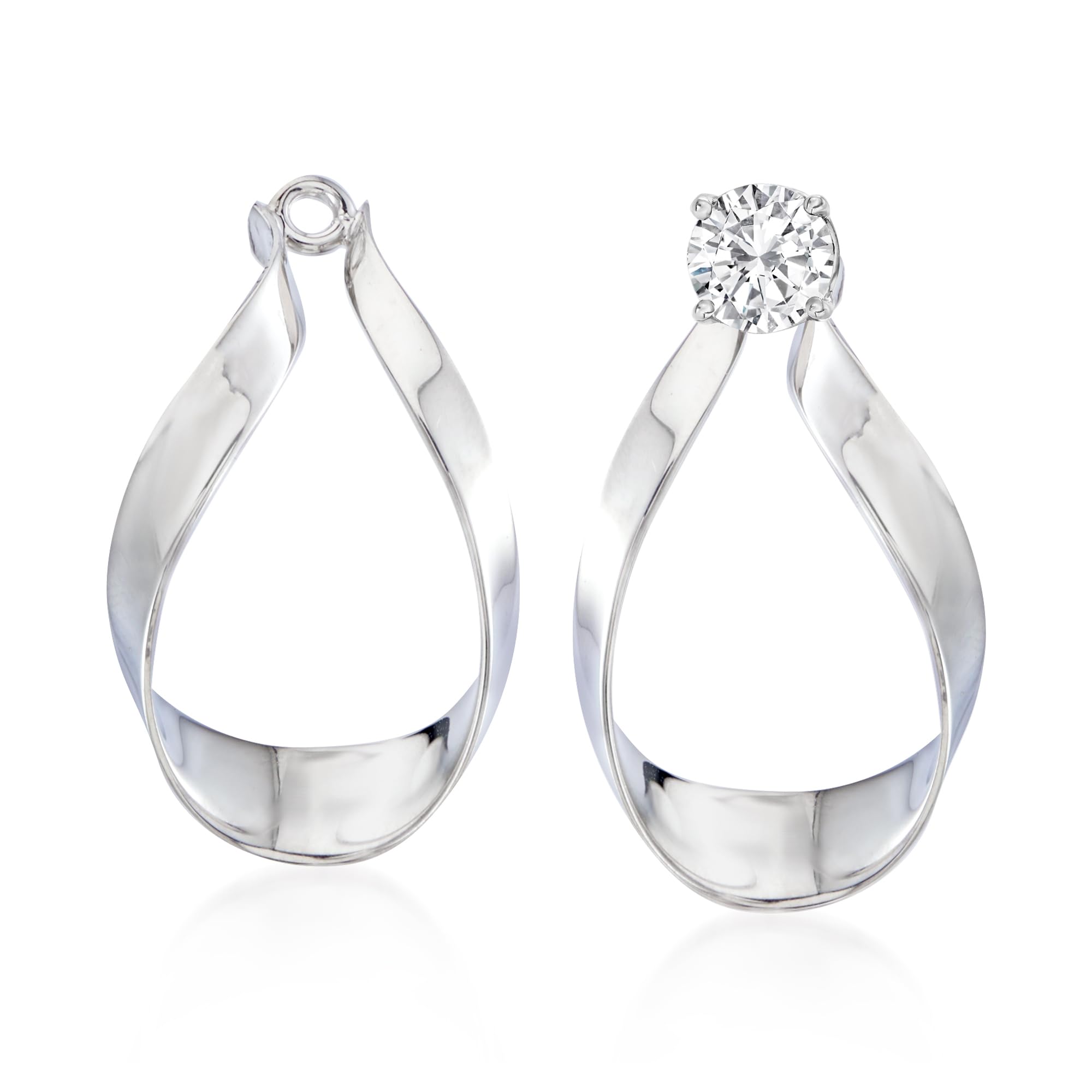 Ross-SimonsSterling Silver Ribbon Drop Earring Jackets