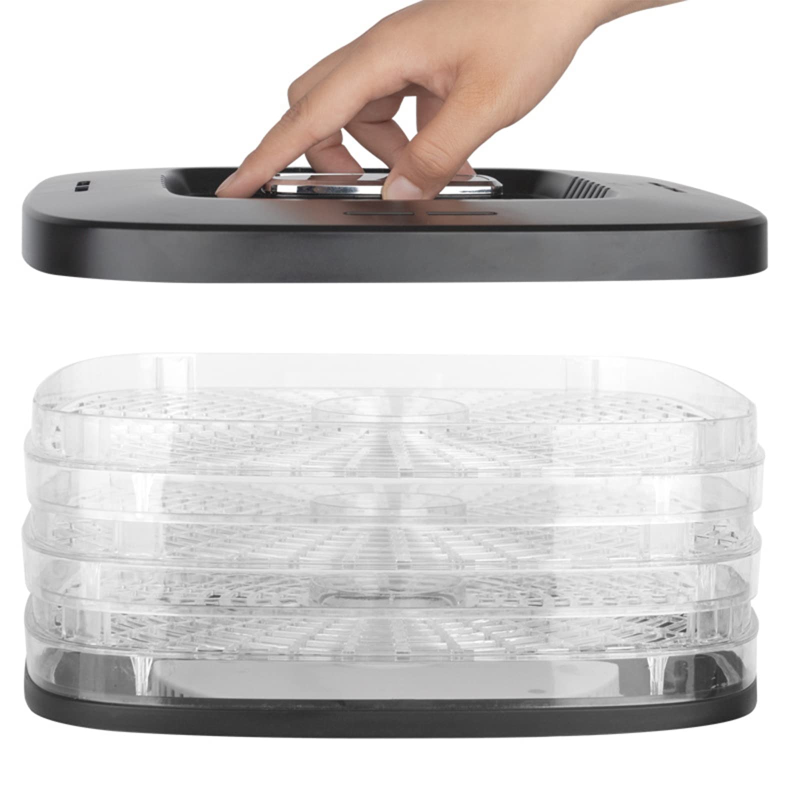 Deshidratador de Alimentos Eléctrico de 240 W, Secador de Frutas de Gran Capacidad de 5 Bandejas, Seguro, Fácil de Limpiar, con Control de Temporizador y Termostato, Carne Seca, Frutas, Verduras