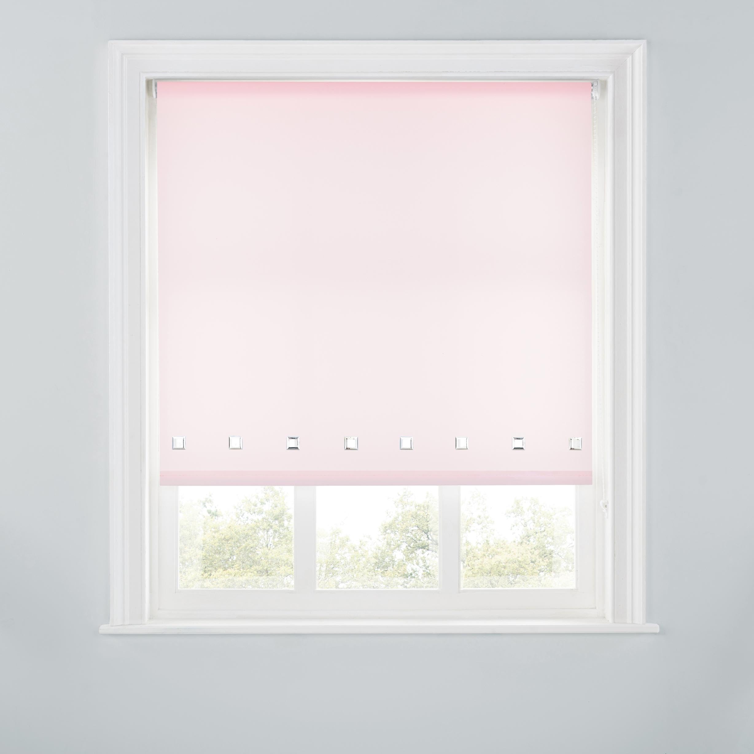 Trimmable Square Eyelet Roller Blind - 4FT - PINK - 120cm(W) x170cm(L) — image 1