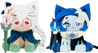 Cookie-Run Kingdom Ornaments 9.8inch Figurines White Lily Cookie Pillow Doll Merchandise Hugable Car Room Decorations Stress Relief Doll 2-Piece Set