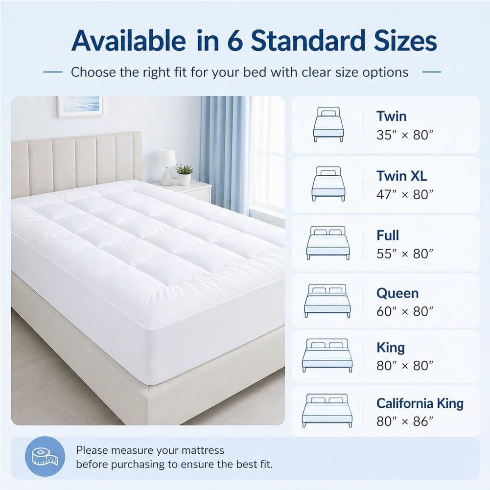 Topper Viscoelástico, Colchon Topper Mattress Topper sobre Colchon Topper O Sobrecolchon 160x200cm