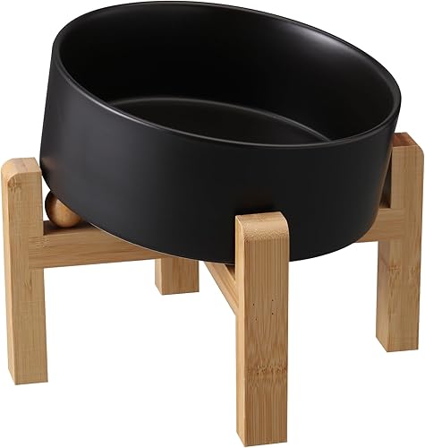 Tazón de cerámica para perros elevadoelevado de 15 inclinado antideslizante para razas pequeñasmedianas, plato inclinado de cara grande, plato de