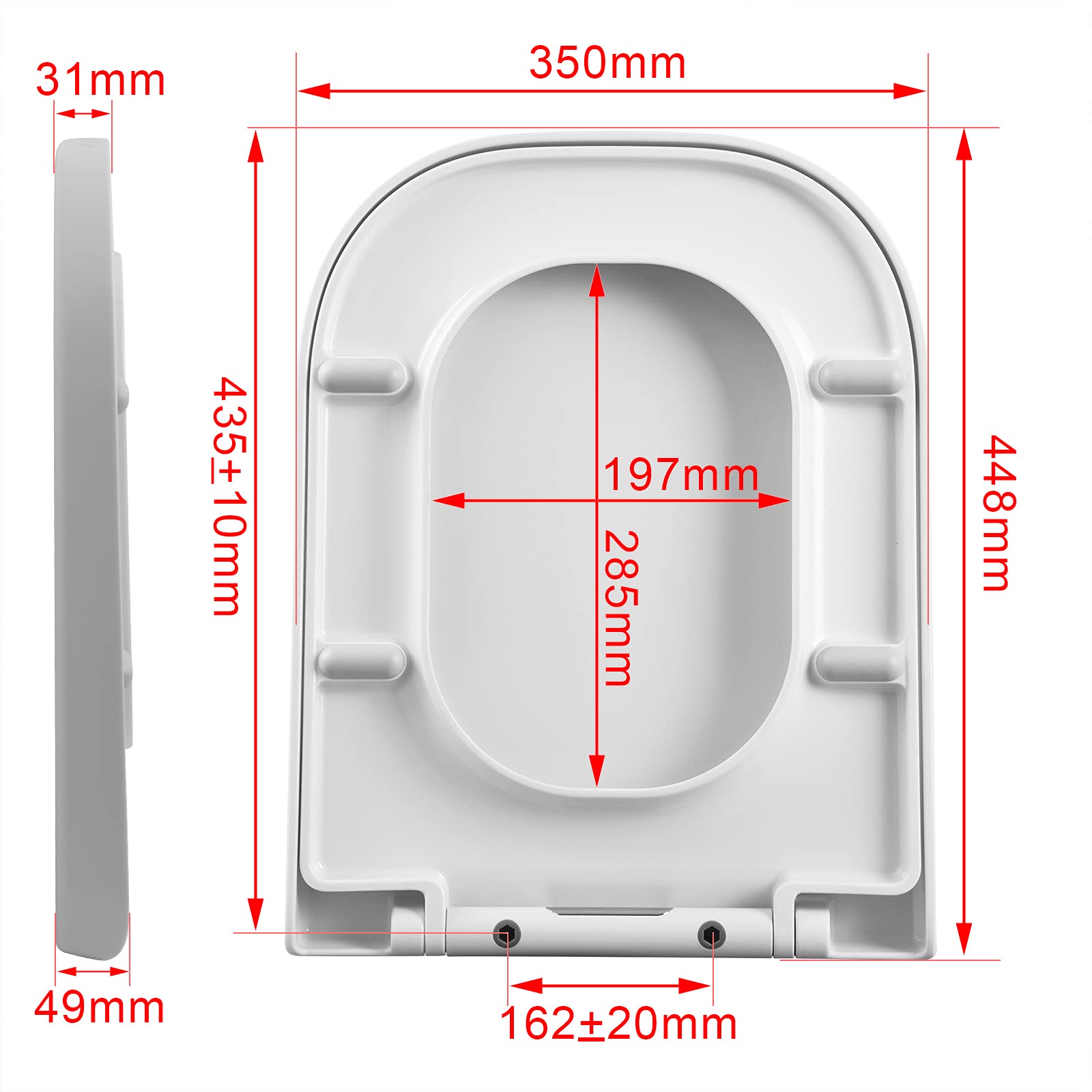 Buy eSituro Square Toilet Seat,Soft Close Quick Release Toilet Seat