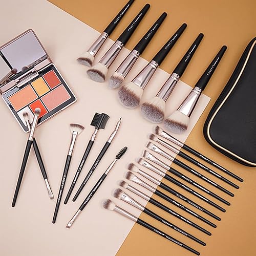 Miniatura 8 de MAGEFY Brochas de maquillaje, 22 piezas profesionales de alta calidad, juego de brochas de maquillaje sintéticas con estuche, cepillo para sombra de