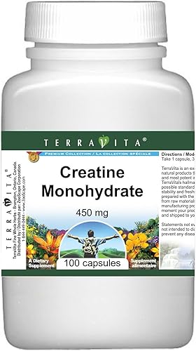 Terravita Monohidrato de creatina - 450 mg (100 Cápsulas, ZIN 510887) - Paquete de 2