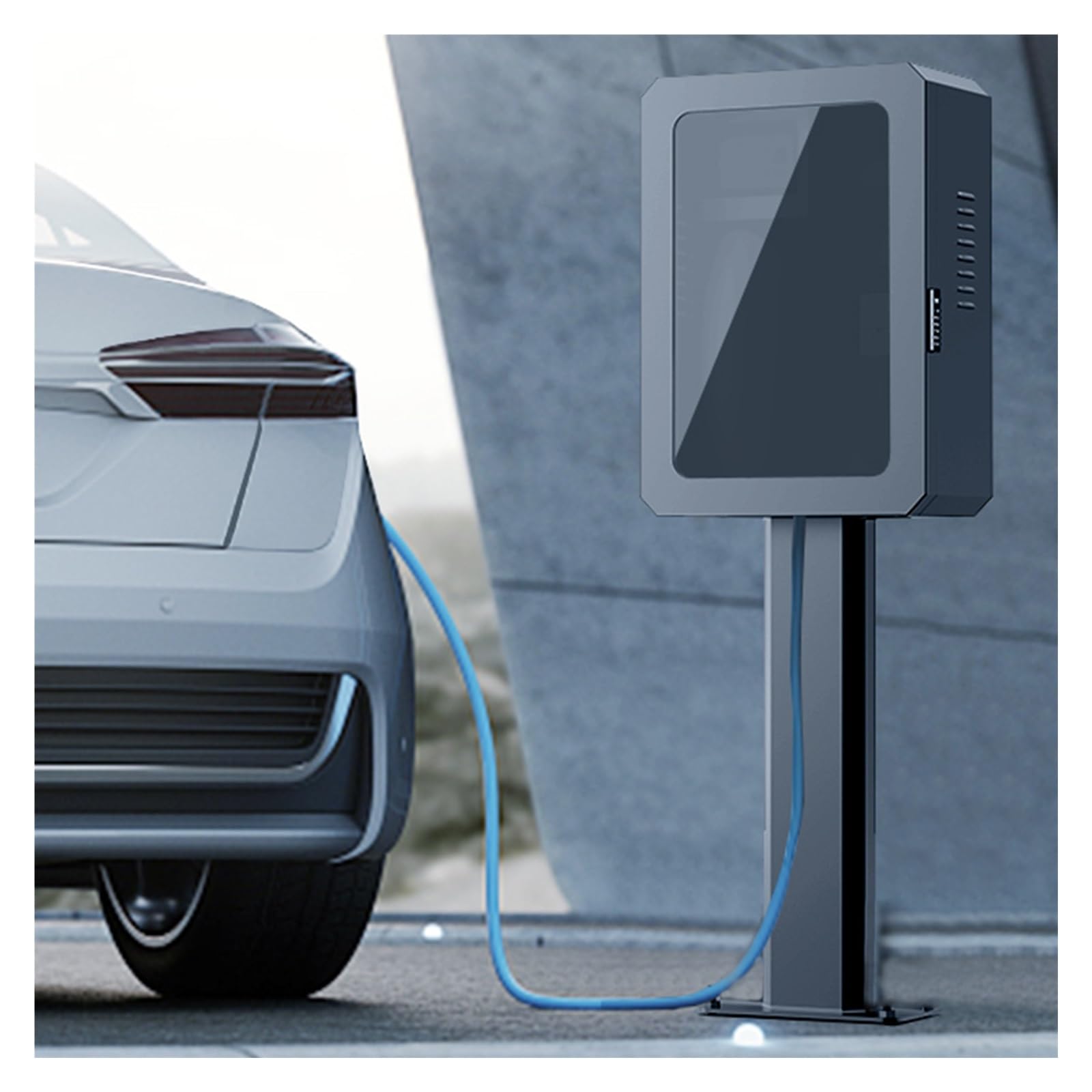 Estación de carga EV con bloqueo, soporte seguro para cables para interiores y exteriores, para apartamentos y estacionamientos, ajuste universal