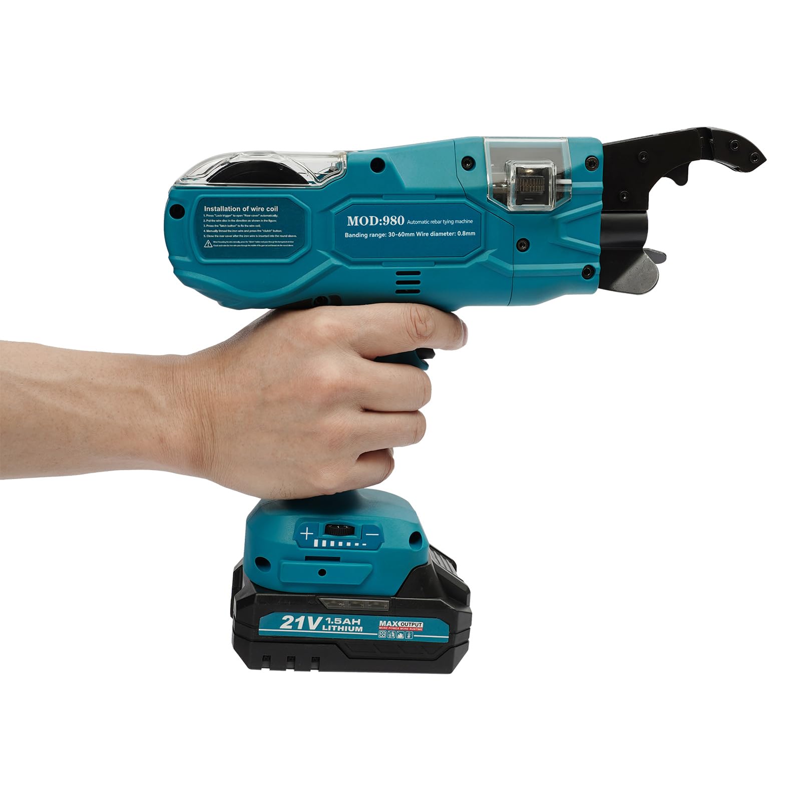 Rilegatrice automatica da 21 V, 30-60 mm, funzionamento a batteria