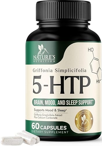 Cápsulas de 5-HTP de 200 mg apoyo extra fuerte para el estrés suplemento de 5-hidroxitriptófano del extracto de semillas de Griffonia Simplificolia