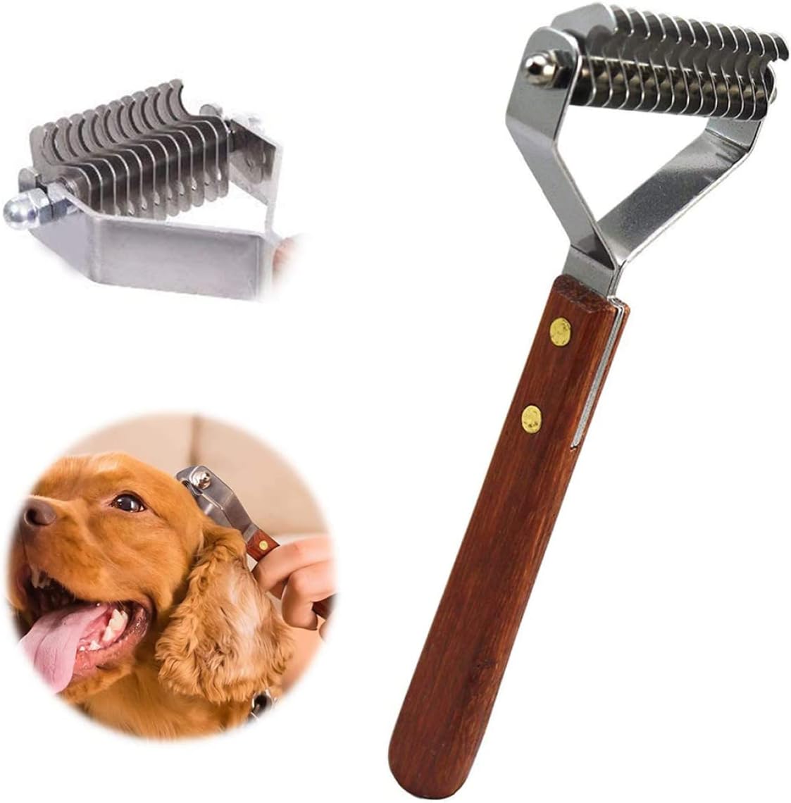 Eioflia Pet Dematting Comb,Pet Grooming Tool Shedding and Dematting Comb 13 Teeth Tool Kit Pet Dog Grooming Comb Brush Grooming Tool Dematting Comb for Dogs and Cats : Pet Supplies