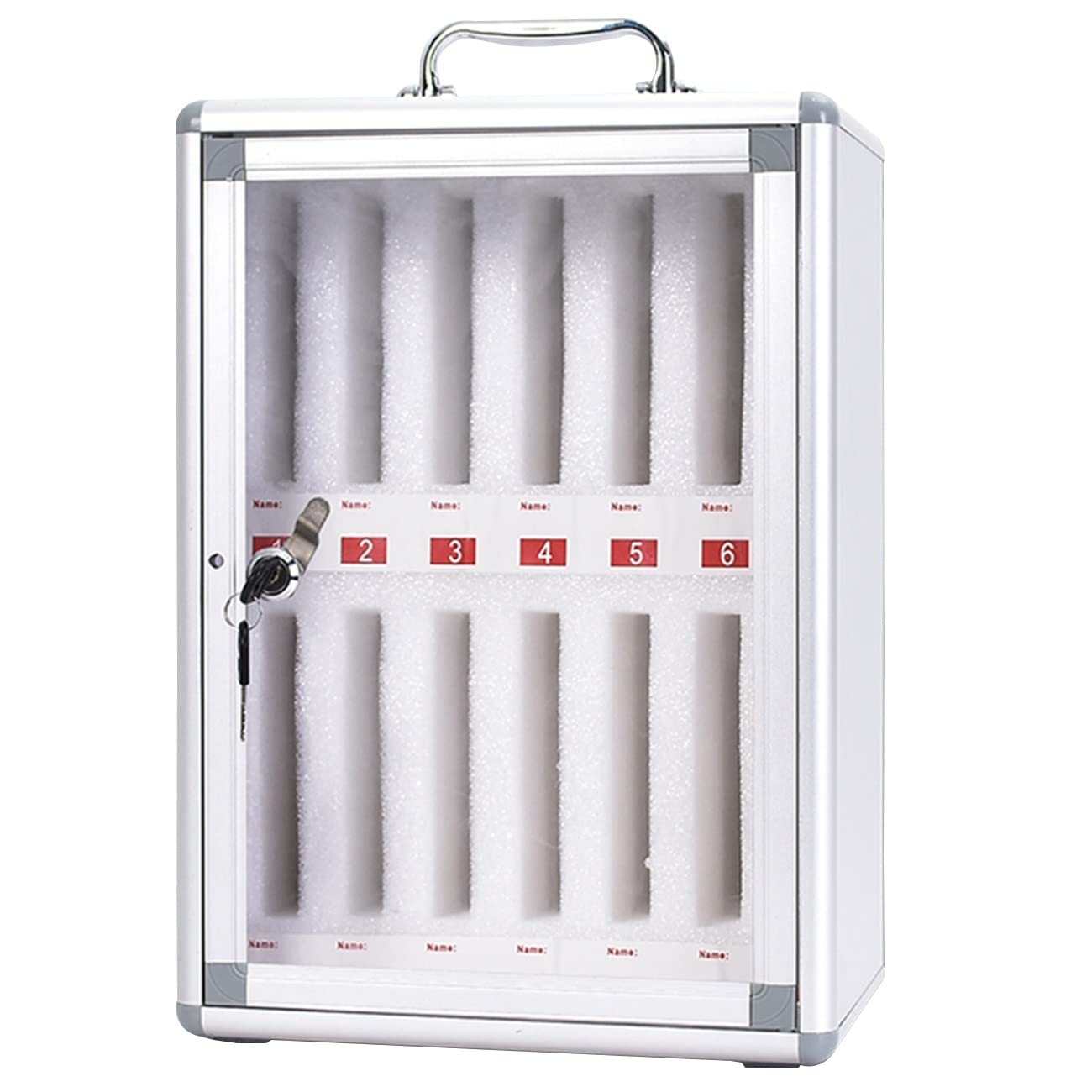Phsp Silver Phone Storage Cabinet Factory Employee Mobile Phone Storage Cabinet Student Cell Phone Safe Deposit Box Wall Hanging Mobile Phone Cabinet With Lock Multiple Mobile Phone Management Box