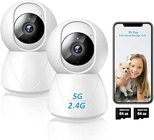 2K Baby Monitor Camera with Phone App, 5G WiFi Security Camera Indoor, 360 PTZ Home Camera for Pet, Color Night Vision, 2-Way Audio, Motion Detection asin的图片