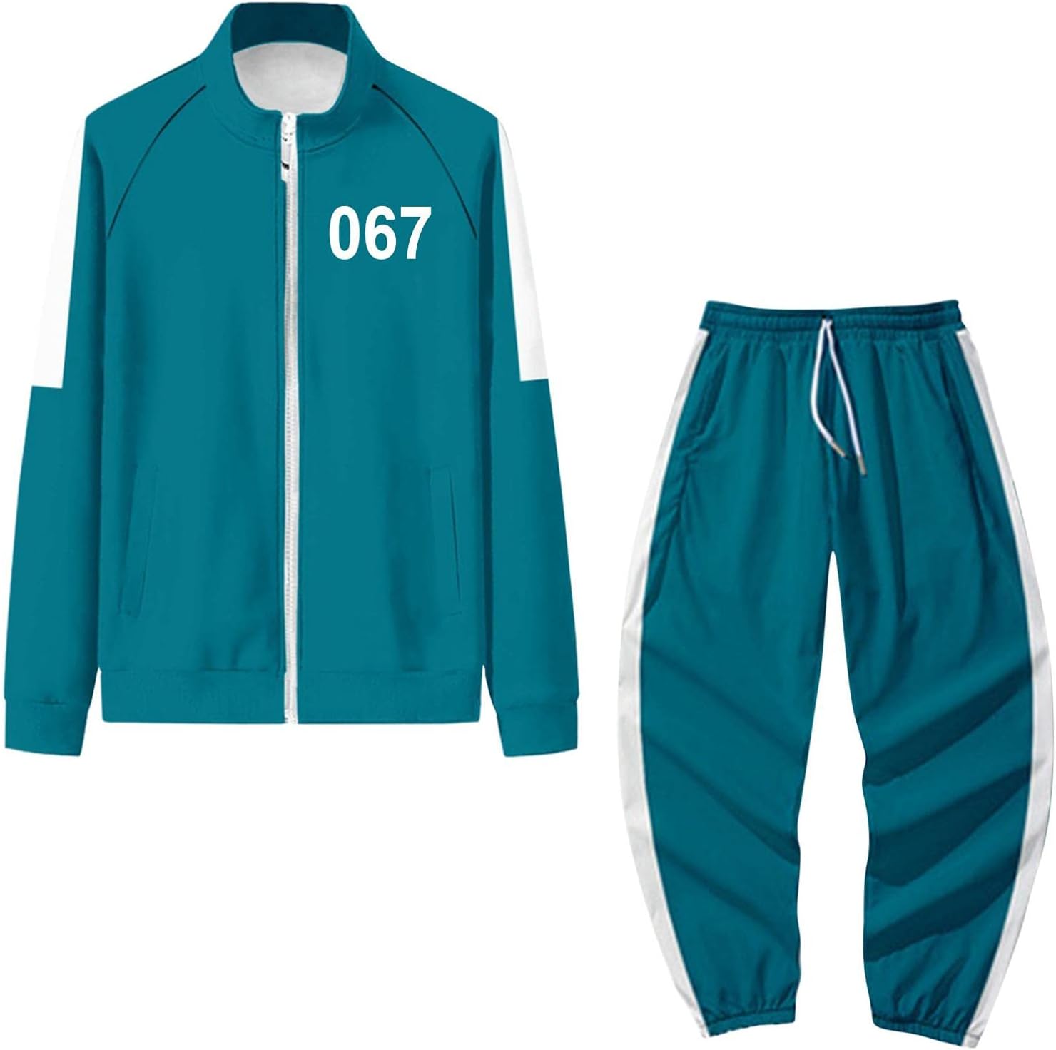 Squid Game Suit Costume Adult Green Tracksuits, Cosplay Outfit Costume Jackets Unisex Sweatshirt and Pants