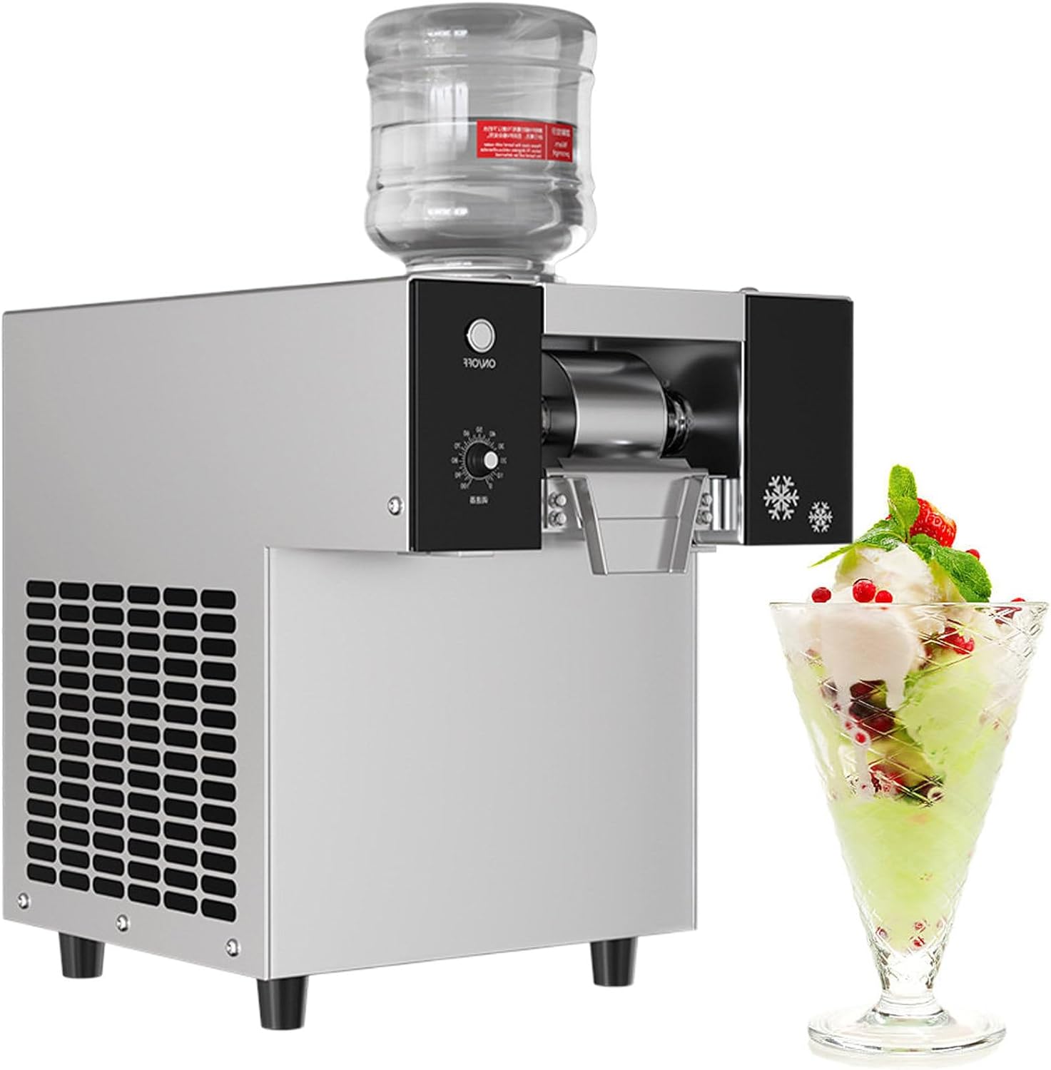 Snowflake Ice Machine, Shaved Ice Machine, Rapid Cooling, Food-Grade Stainless Steel Material, for Dessert, Ice Cream, for Party＆Commercial Use,Dailyoutput375lbs170kg