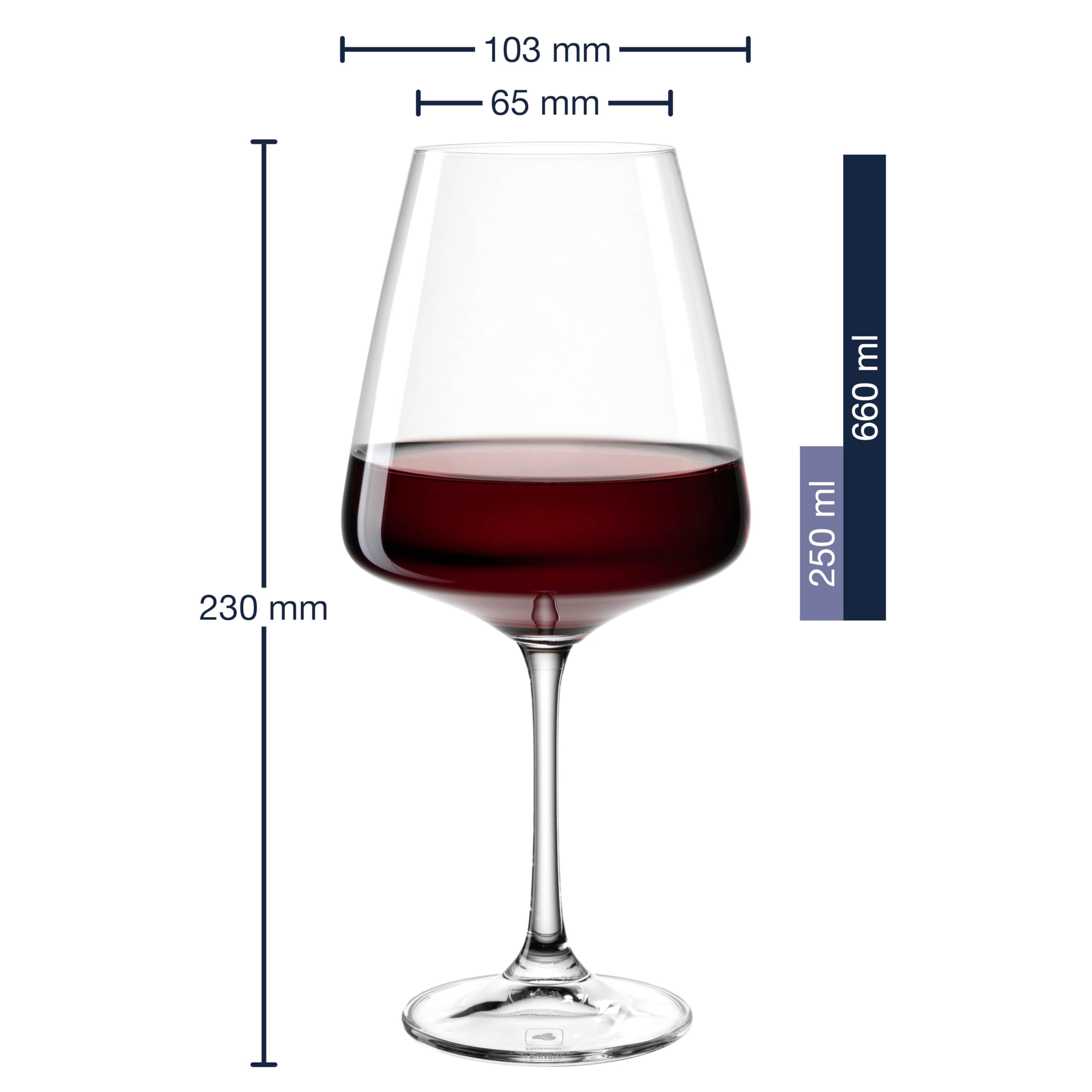 Leonardo Paladino 066313 - Set di 12 bicchieri per vino bianco, vino rosso e spumante, lavabili in lavastoviglie, bicchieri da spumante e vino